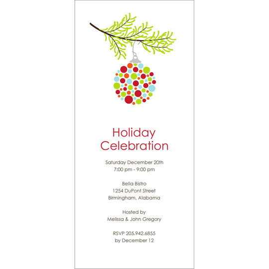 Festive Hip Ornament Invitations